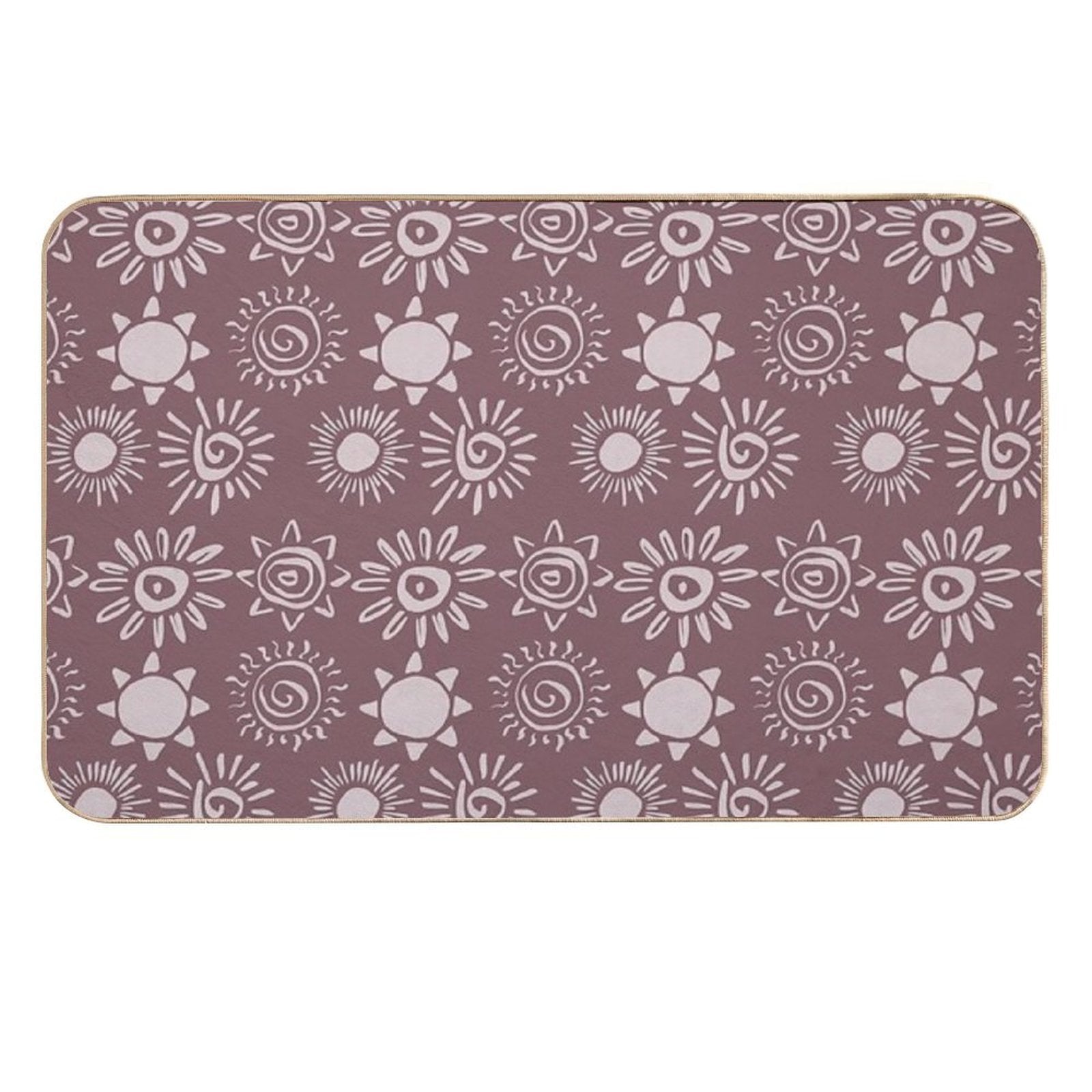 Magical Sun Bohemian Dreamy Aesthetic In Muted Colors Mulberry  Odorless Bath Mat