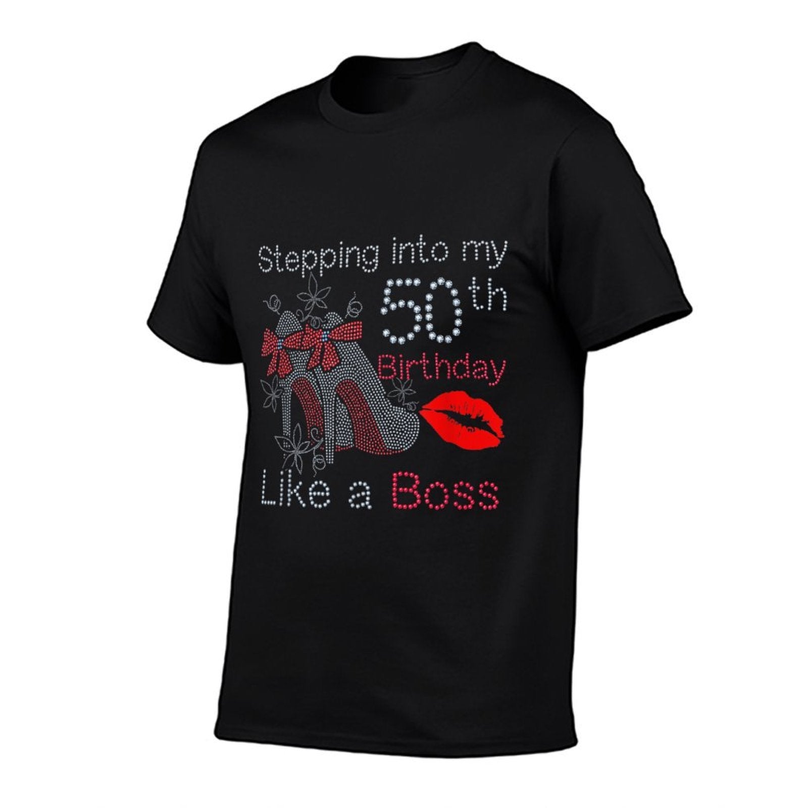 High Heels Stepping Into 50th Birthday Womens Mom Birthday  Relaxed-fit T-Shirt