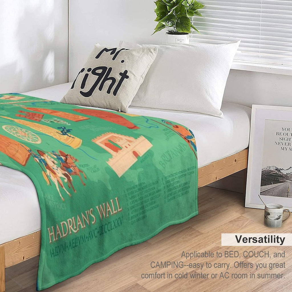 Hadrians Wall Illustrated Map Eco-conscious Throw Blanket