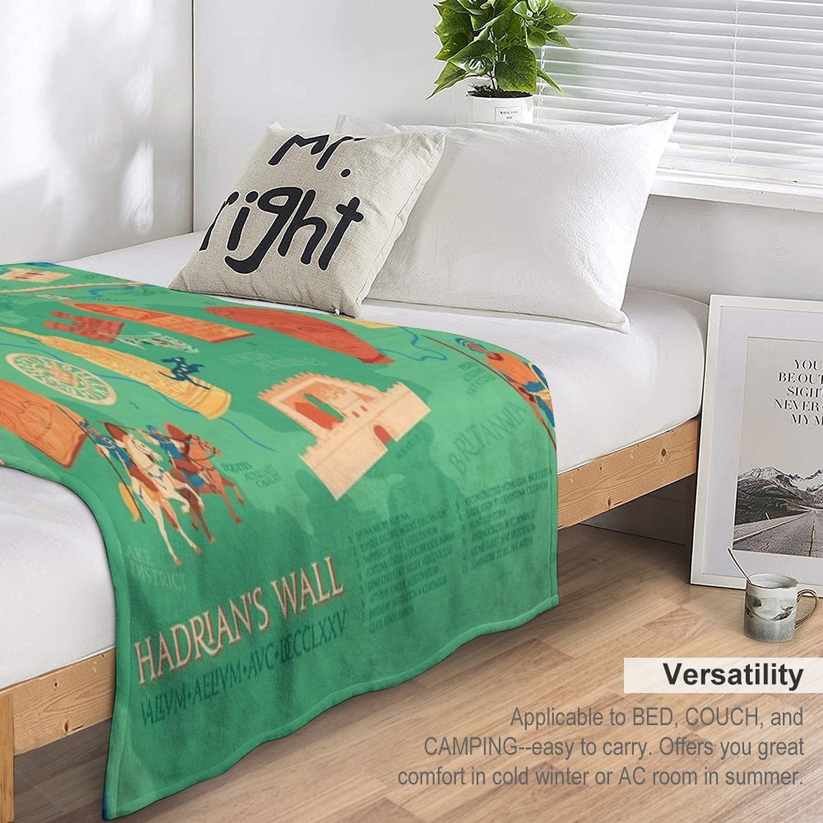 Hadrians Wall Illustrated Map Eco-conscious Throw Blanket
