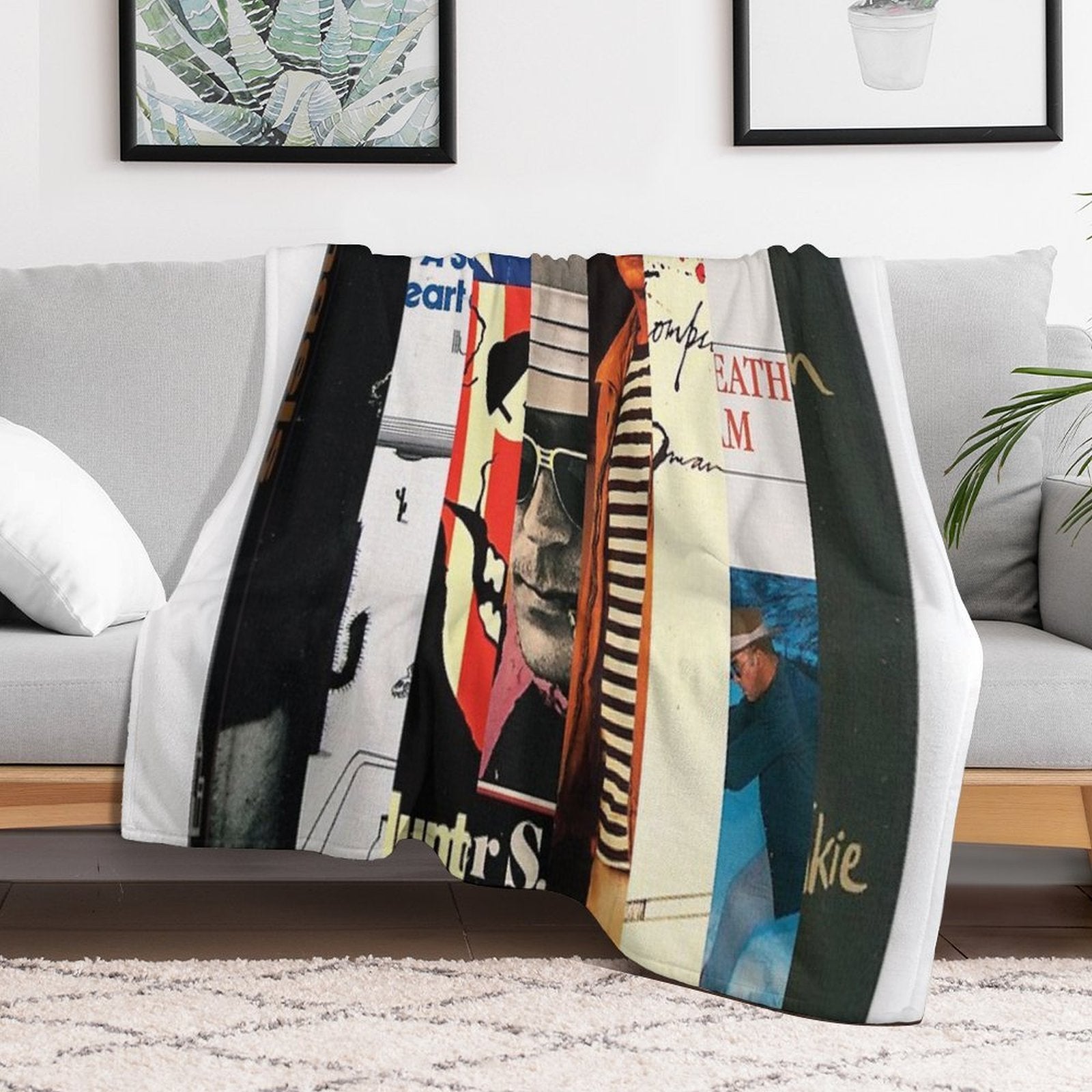 Hunter S Thompson - Abstract Book Cover Print - Literary Gift Quick-dry Throw Blanket