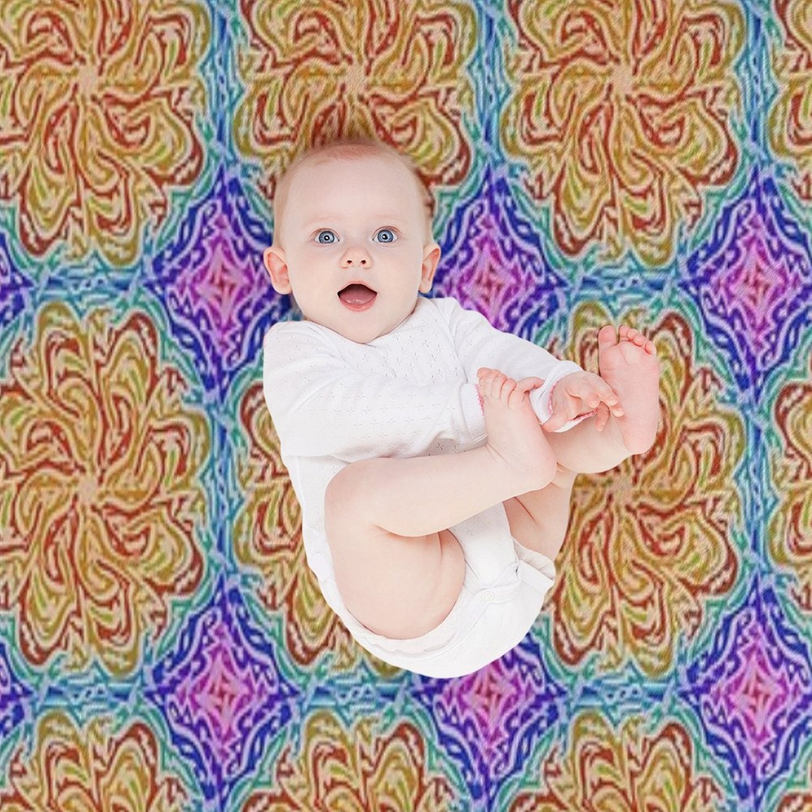 Rainbow Mandela Easy Care Throw Blanket