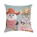 Cowboy Cats Soft Warmth Comfort Throw Pillow
