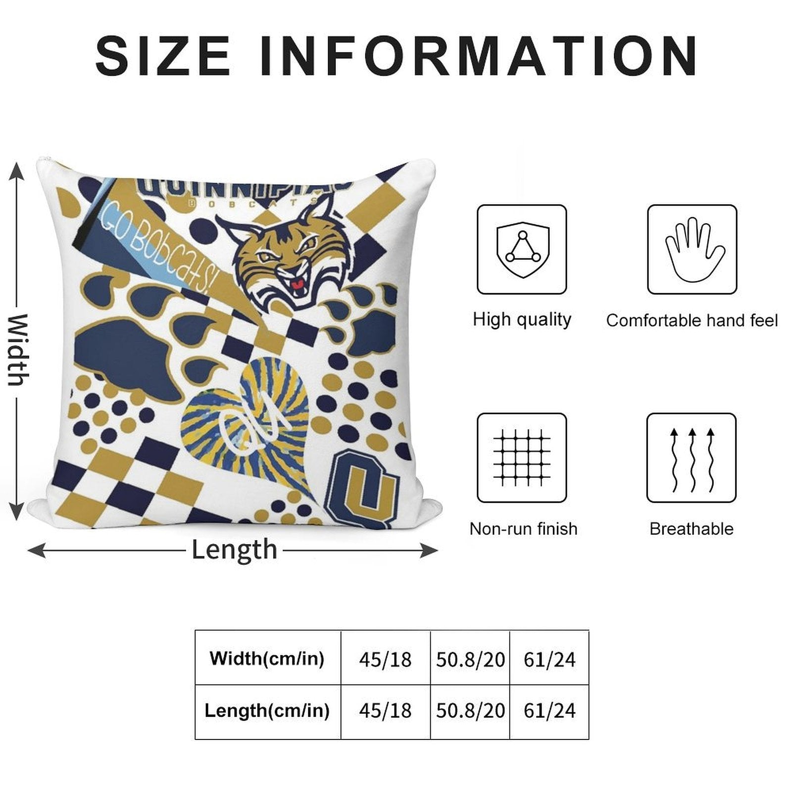 Quinnipiac University Collage Soft Reinforced Edging Throw Pillow