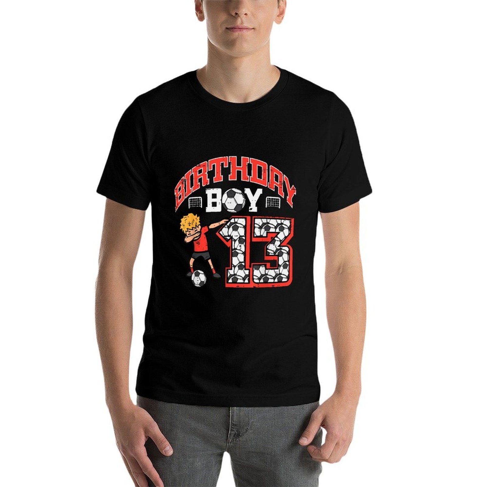 Birthday Boy 13 Soccer Dab 13th Year Old Bday Sport Boys  Graphic-printed T-Shirt