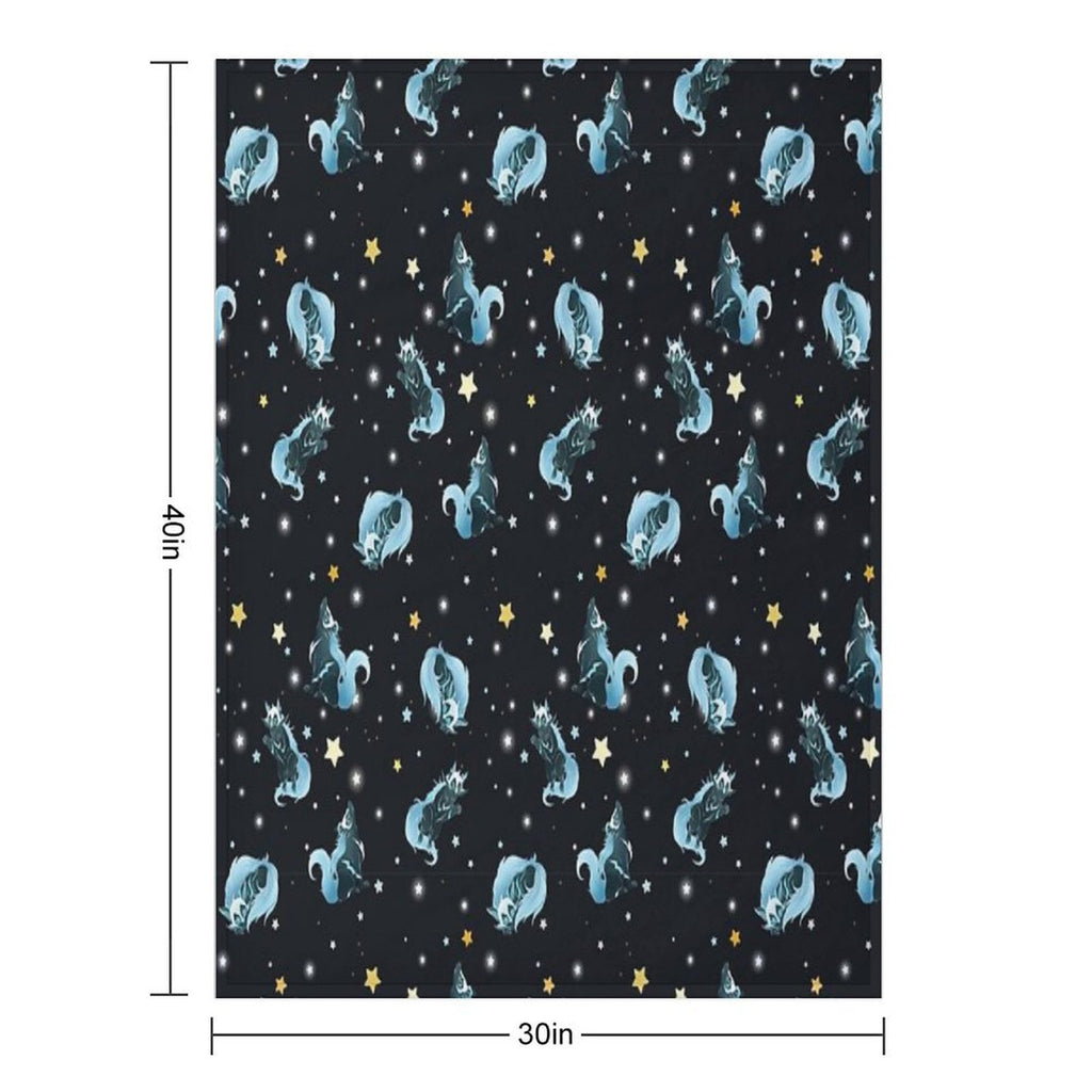 Cosmic Wolf Shrink-resistant Throw Blanket