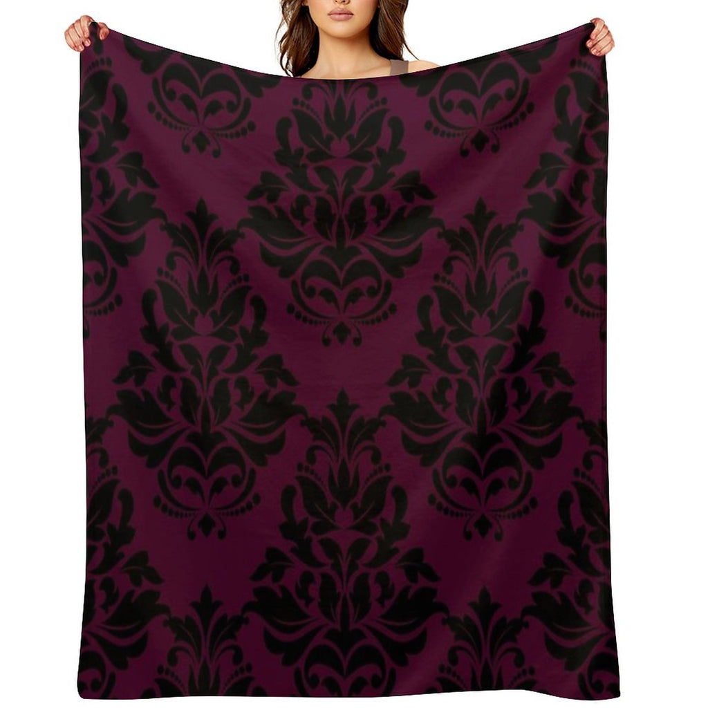 Large Plum Damask 1 Eco-conscious Throw Blanket