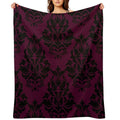 Large Plum Damask 1 Eco-conscious Throw Blanket