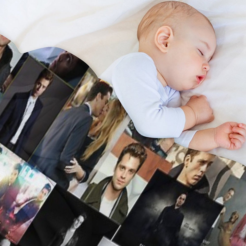 Sebastian Stan Seamless Squarish Photo Collage Wrinkle-free Throw Blanket