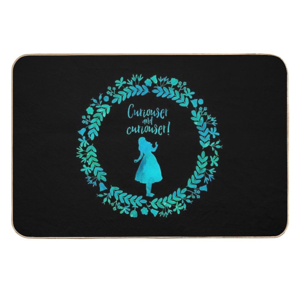 Curiouser And Curiouser! Alice in Wonderland.  Repositionable Bath Mat