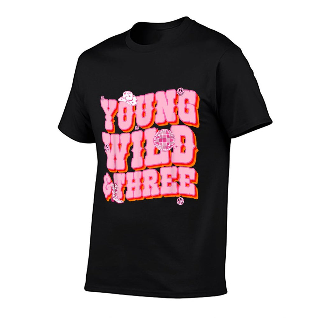 Young Wild & Three 3 Years Old Cowgirl 3rd Birthday Girls  Classic T-Shirt