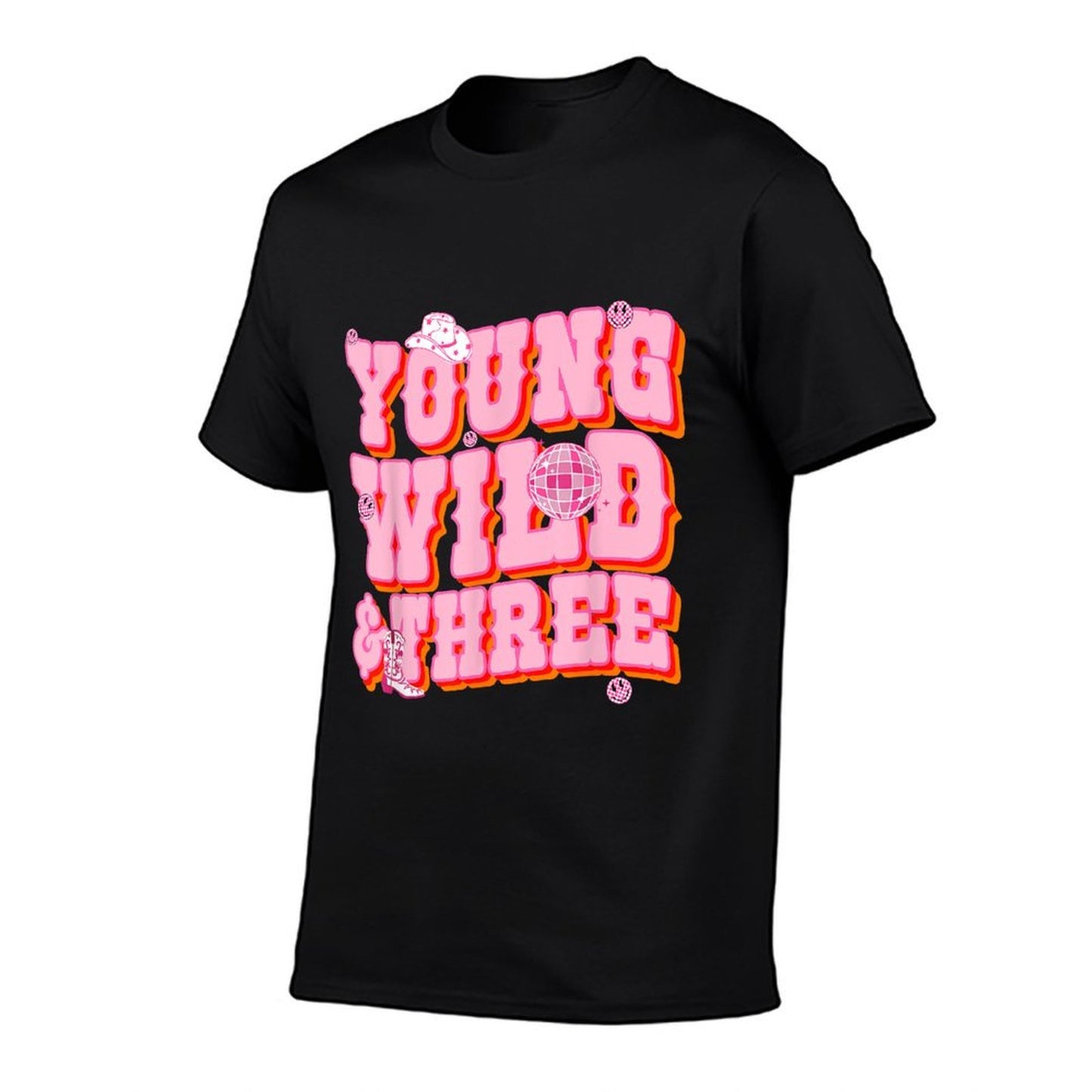 Young Wild & Three 3 Years Old Cowgirl 3rd Birthday Girls  Classic T-Shirt