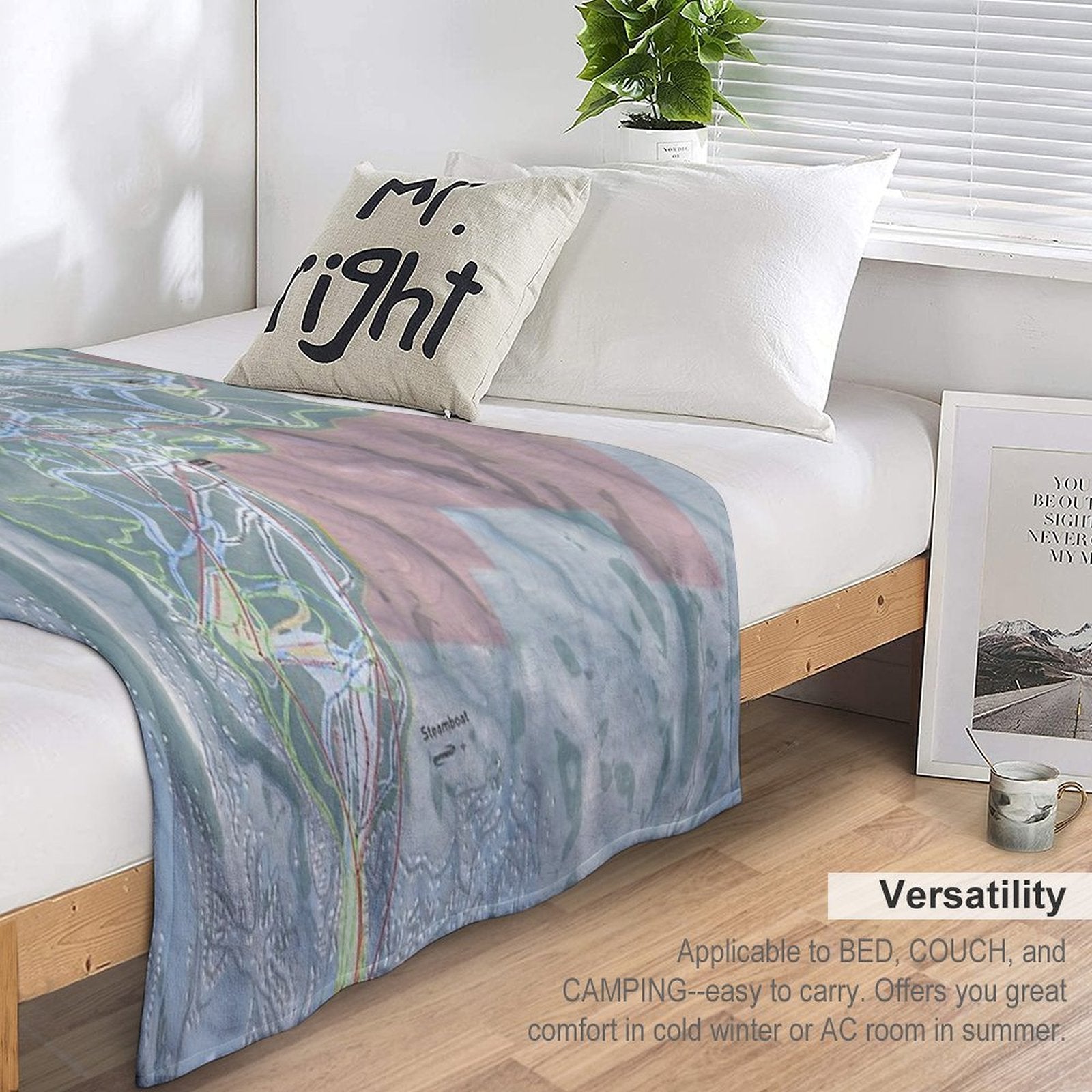 Steamboat Resort Trail Map Premium Throw Blanket