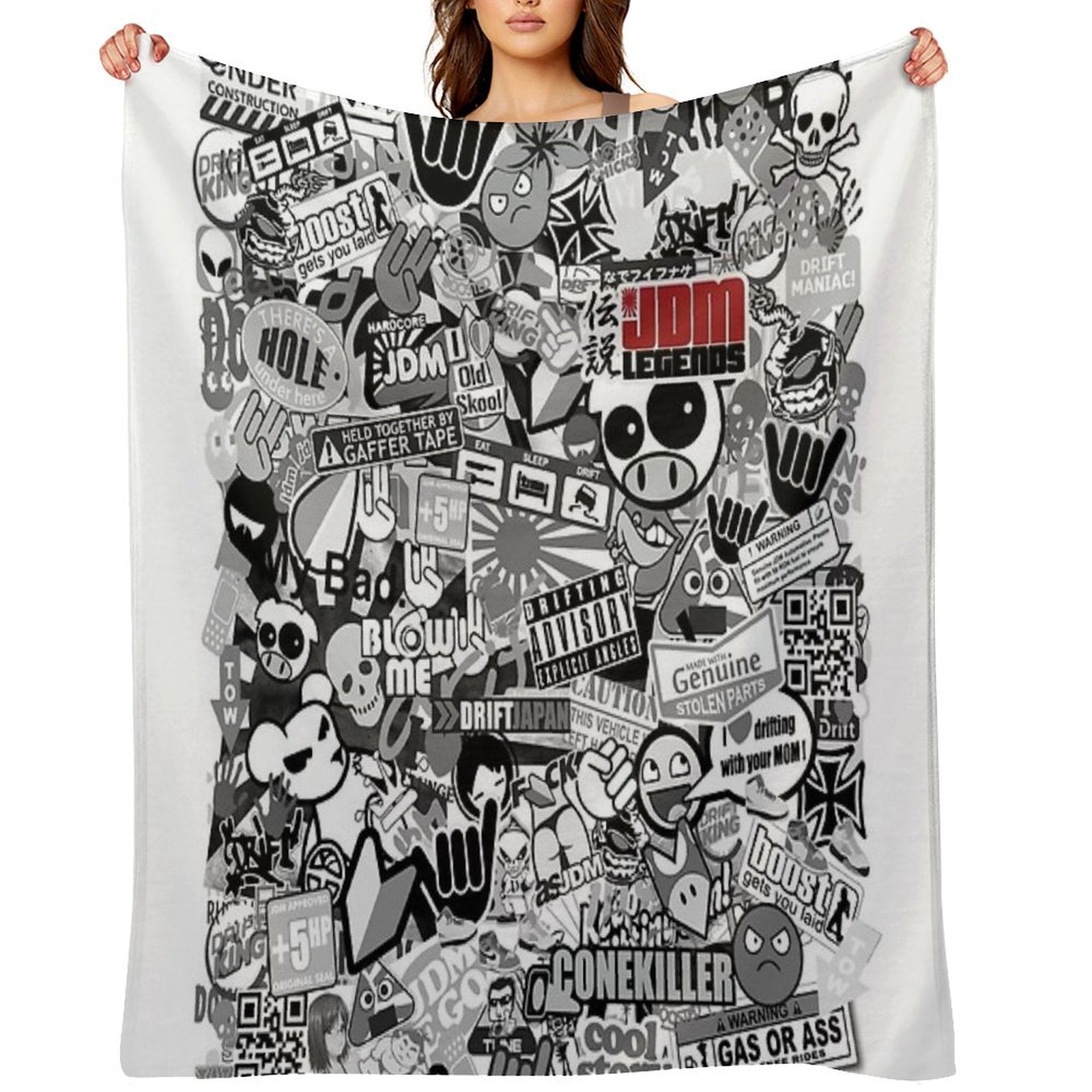 JDM LEGENGS Travel-friendly Throw Blanket