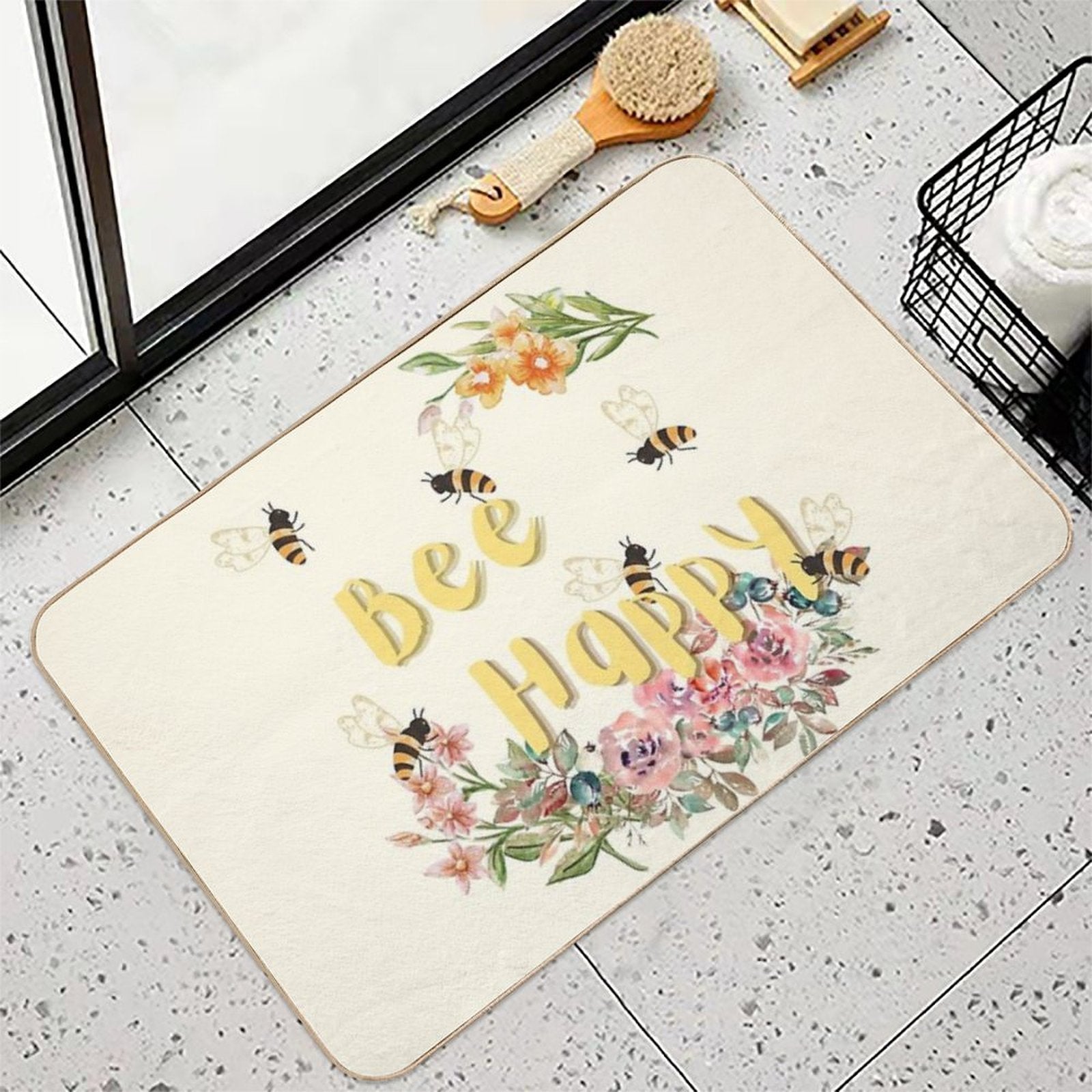 Bee Happy  Absorbent Bath Mat
