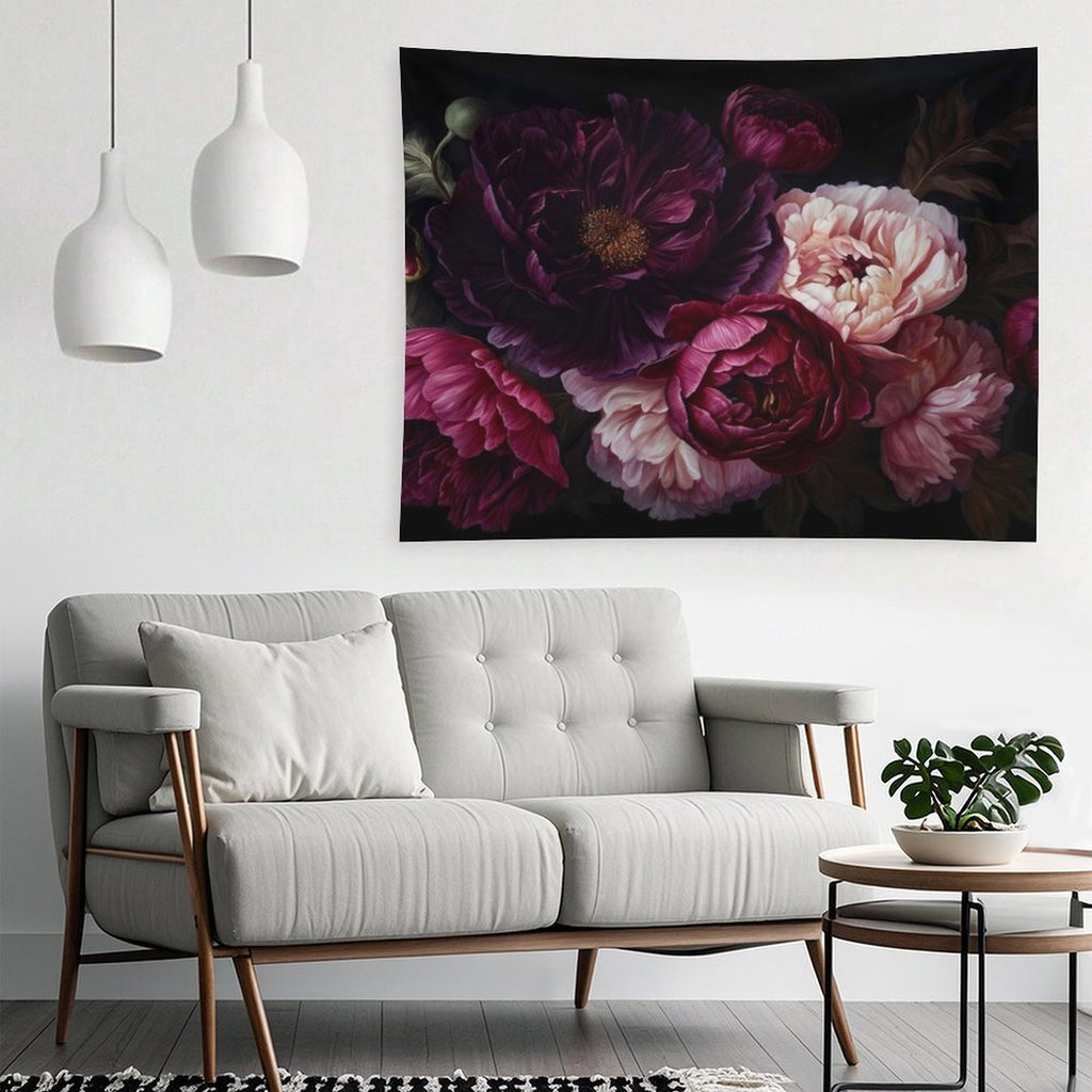 Vintage Moody Floral Baroque Botanical Night Garden Nightgarden Tapestry