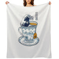 The Great Kanagawa Tea Sustainable Throw Blanket