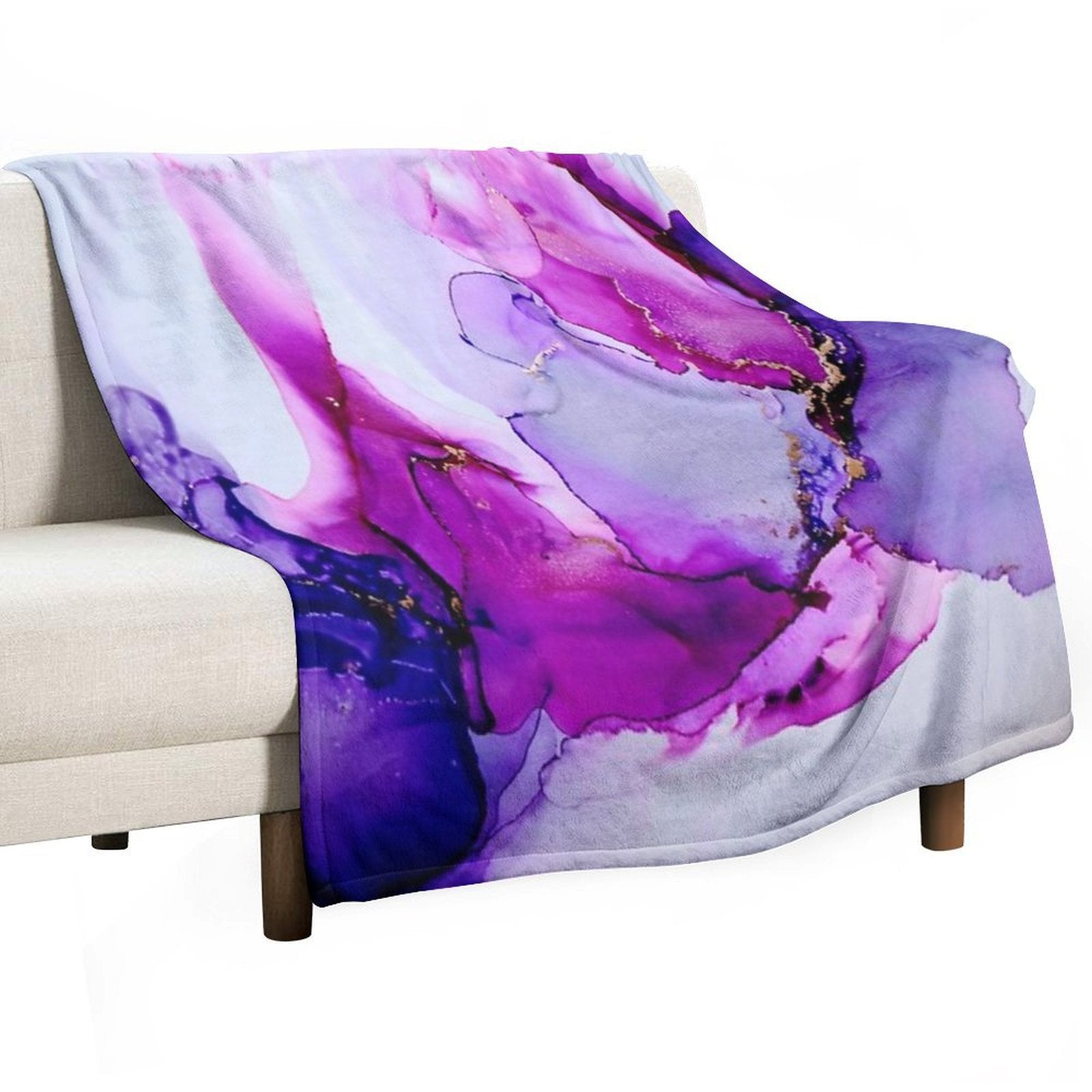 Purple Ink II Velvety-soft Throw Blanket