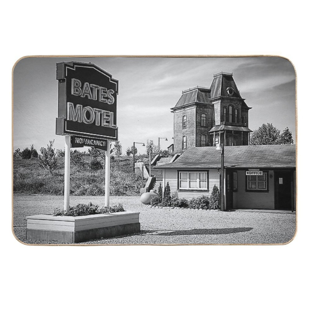 Motel Spooky Psycho Norman Vintage Antique Still Print  Eco-Friendly Bath Mat