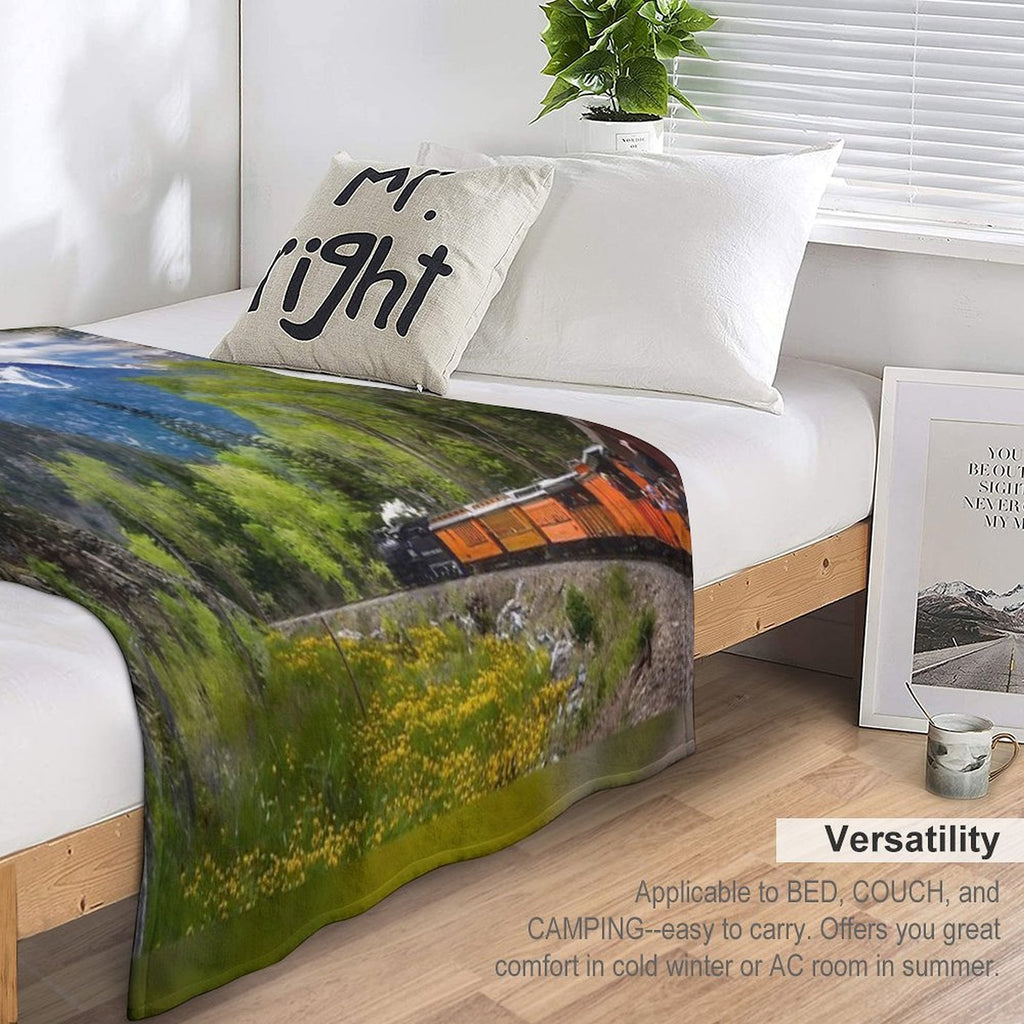 Durango & Silverton Railway Train - Colorado Sustainable Throw Blanket