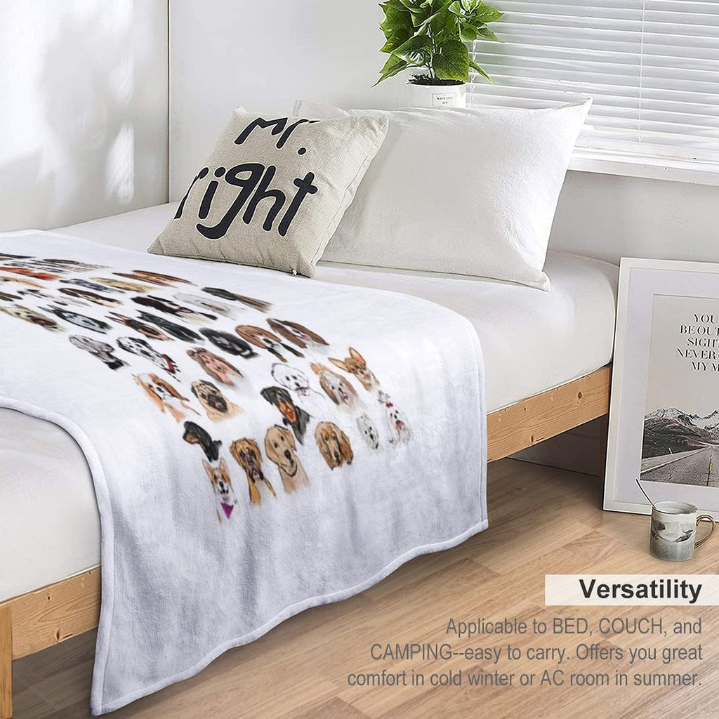 Dog Breed Paintings Anti-pilling Throw Blanket