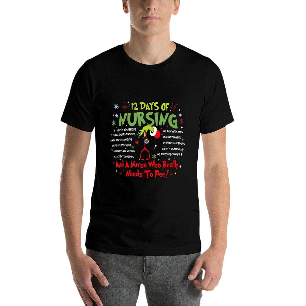 12 Days of Nursing Stethoscope Nurse Christmas Xmas Holiday  Lightweight T-Shirt