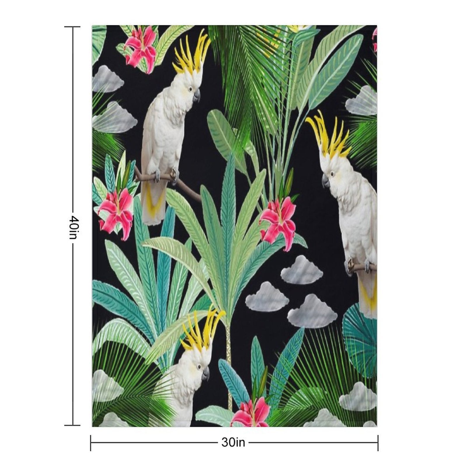 Cockatoo Pattern Sustainable Throw Blanket