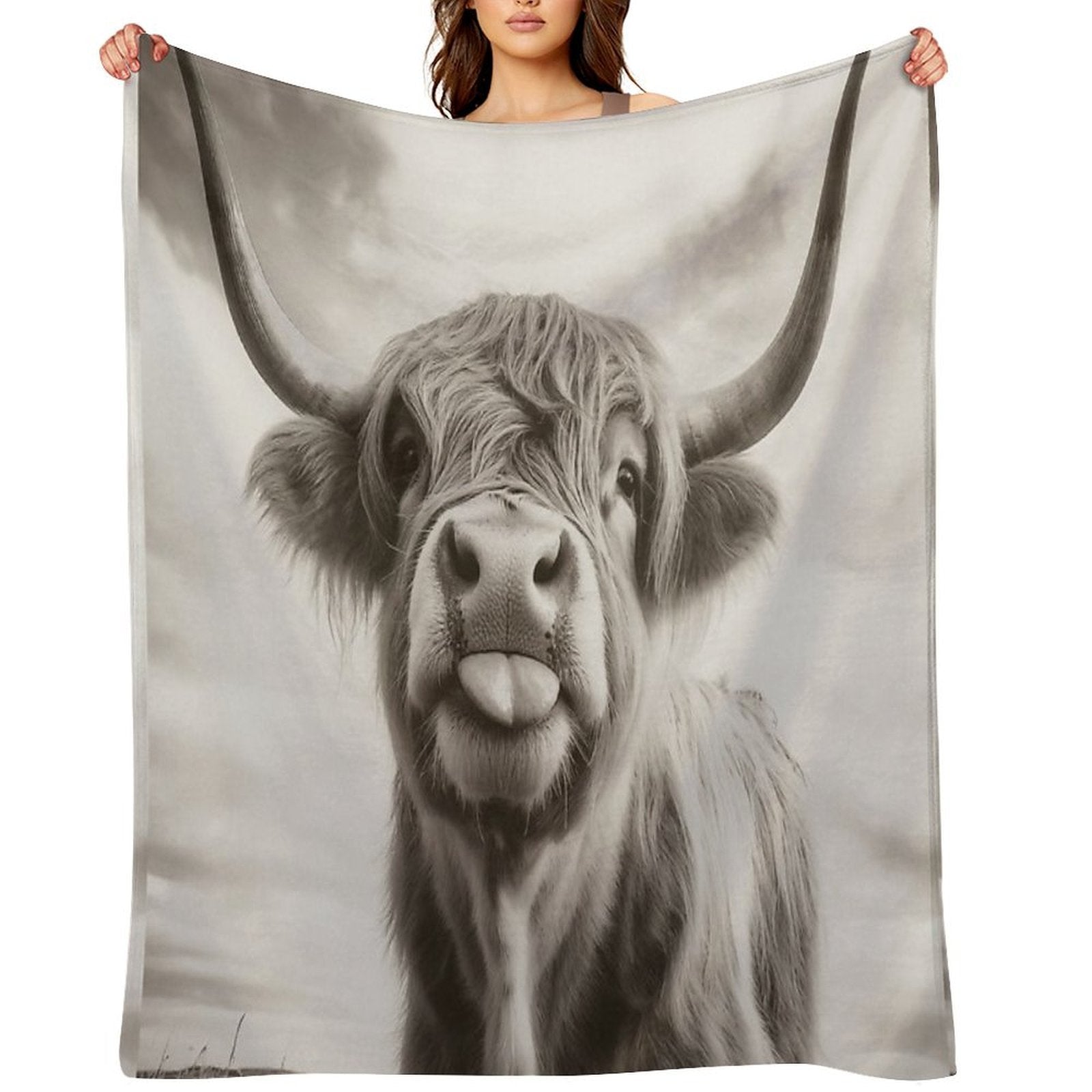 Cheeky Highland Cow Comfort Throw Blanket