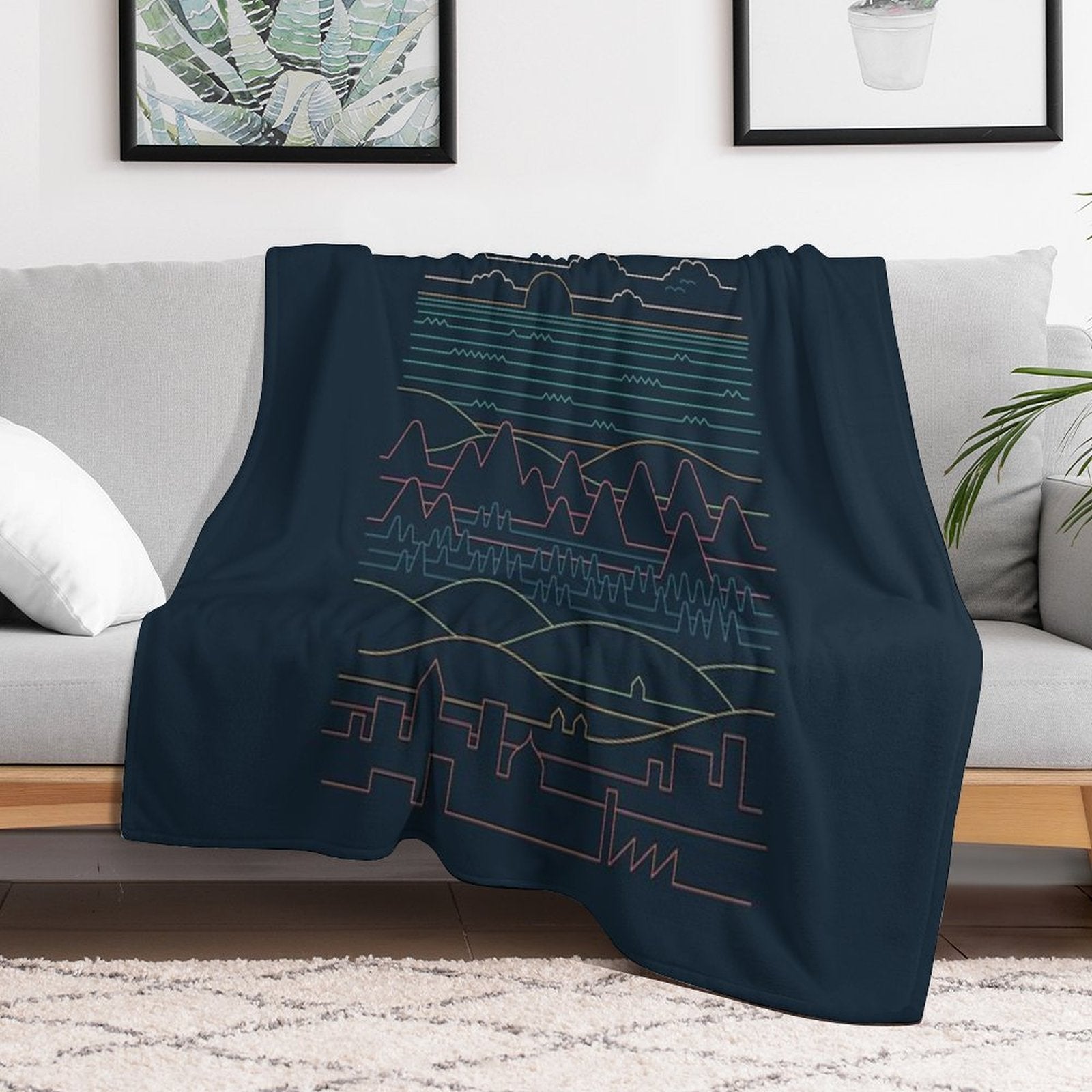Linear Landscape Versatility Throw Blanket