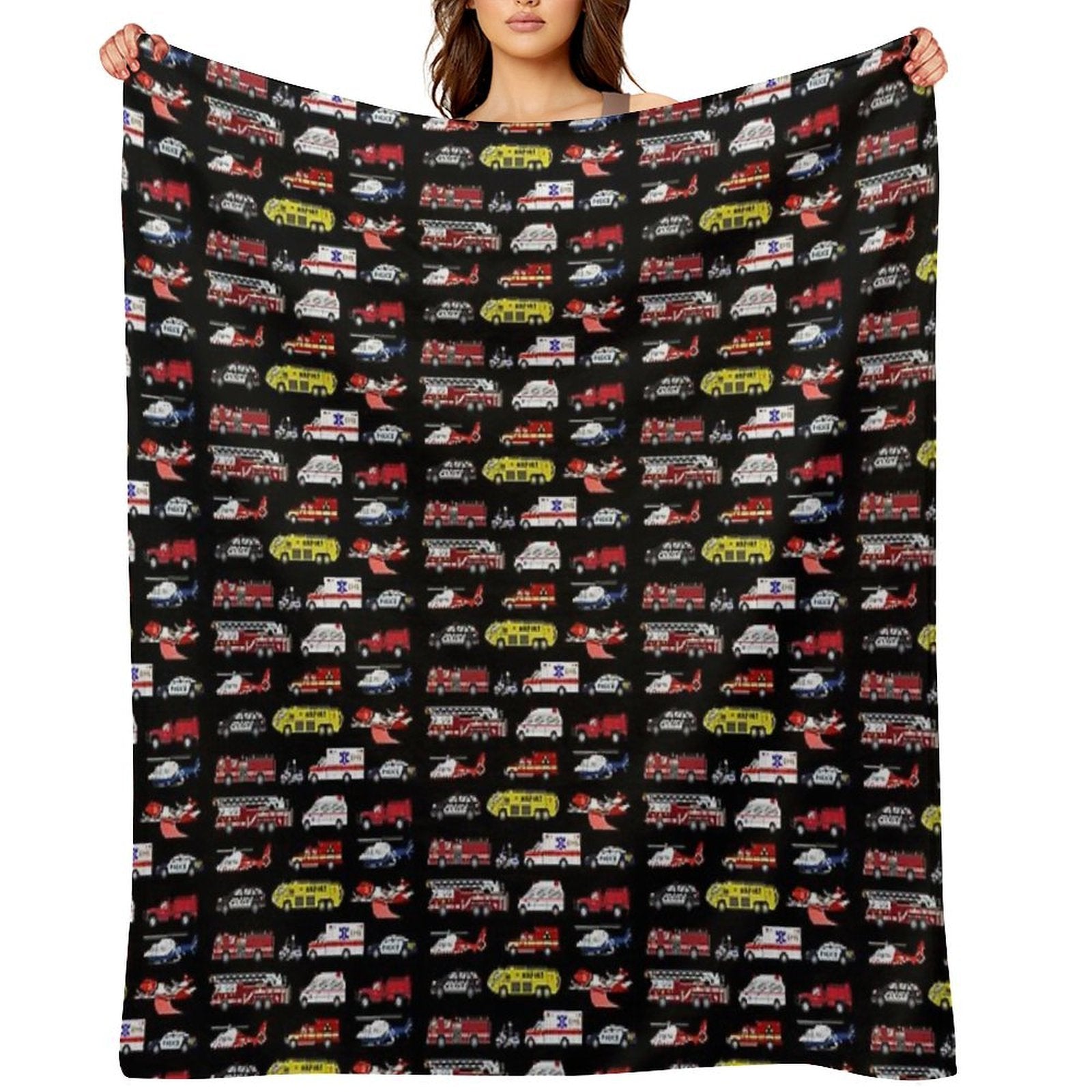 Emergency Vehicles - The Kids' Picture Show Sustainable Throw Blanket