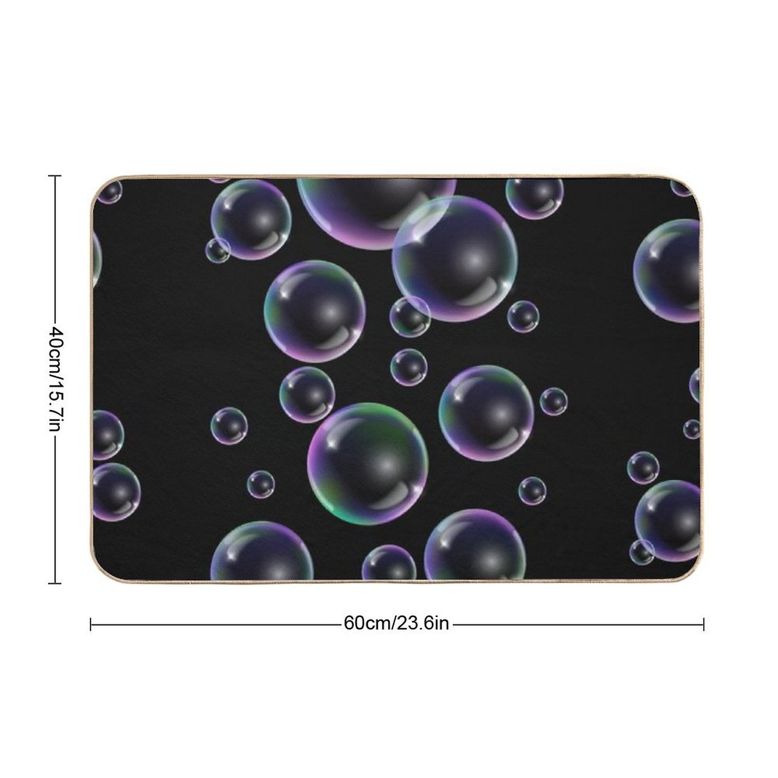 Copy of Colorful Bubbles Pattern - Black Background  Dirt-Trapping Bath Mat