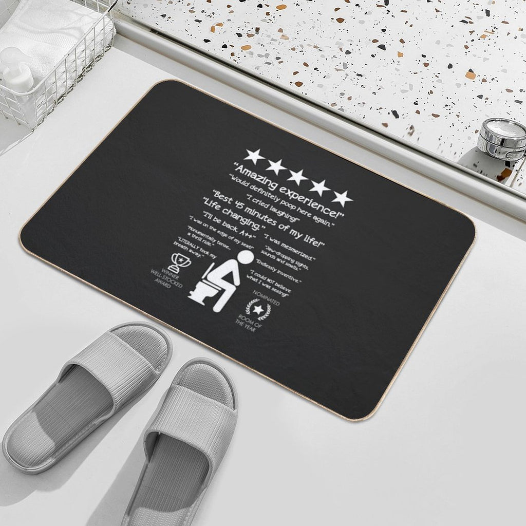 Funny Bathroom Unforgettable Experience Would Poop Here Again CHALK  Eco-Friendly Bath Mat