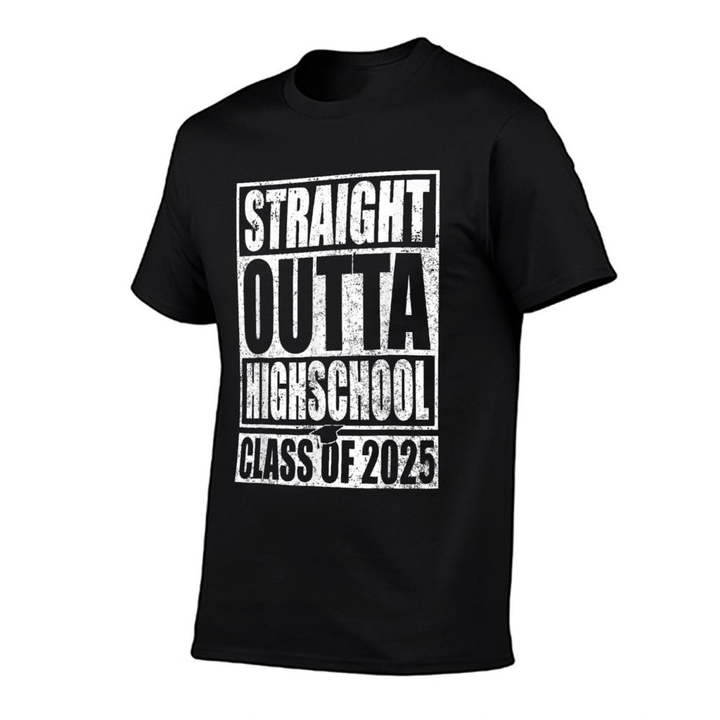 Straight Outta High School Graduation Class Of 2025 Grad  Graphic-printed T-Shirt