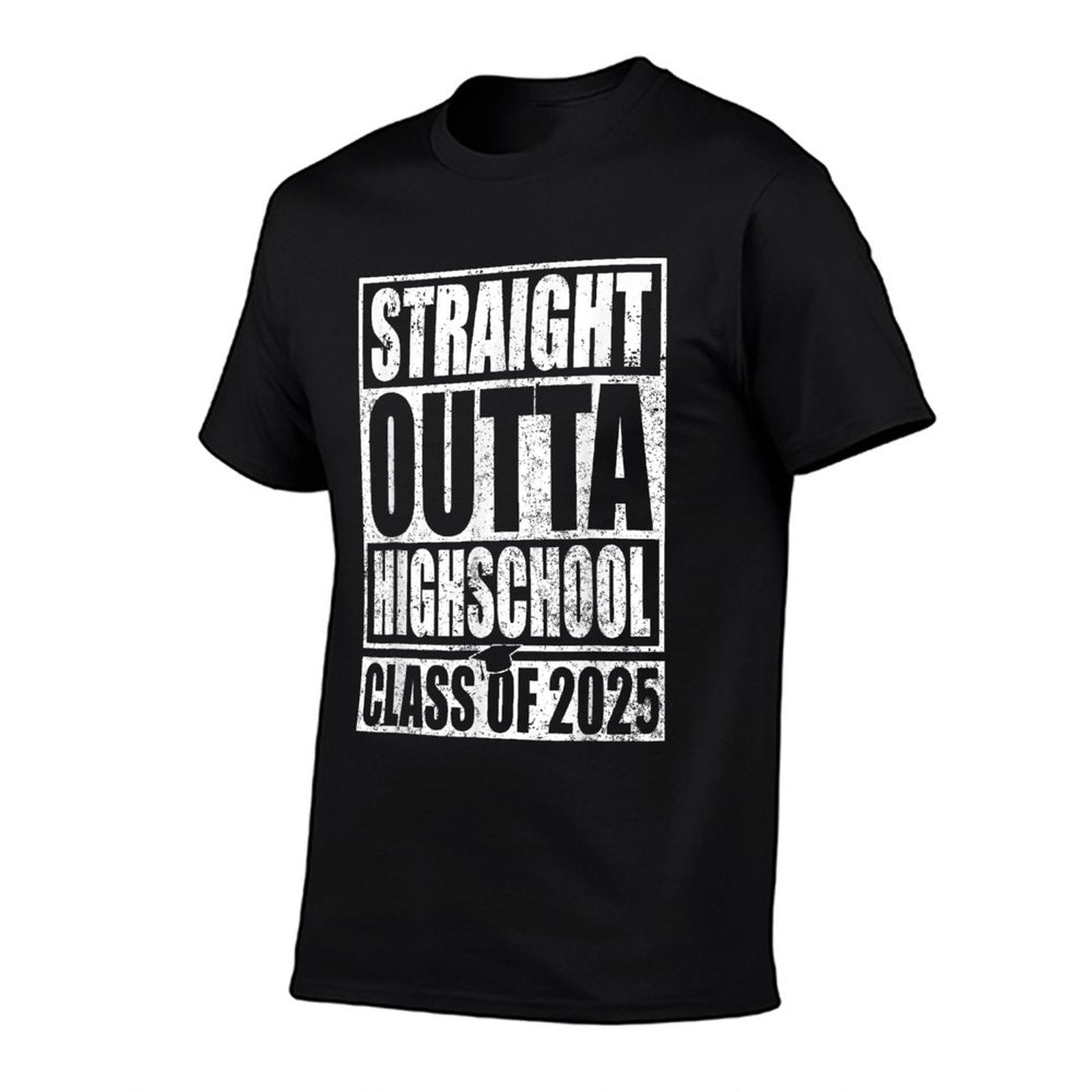 Straight Outta High School Graduation Class Of 2025 Grad  Graphic-printed T-Shirt