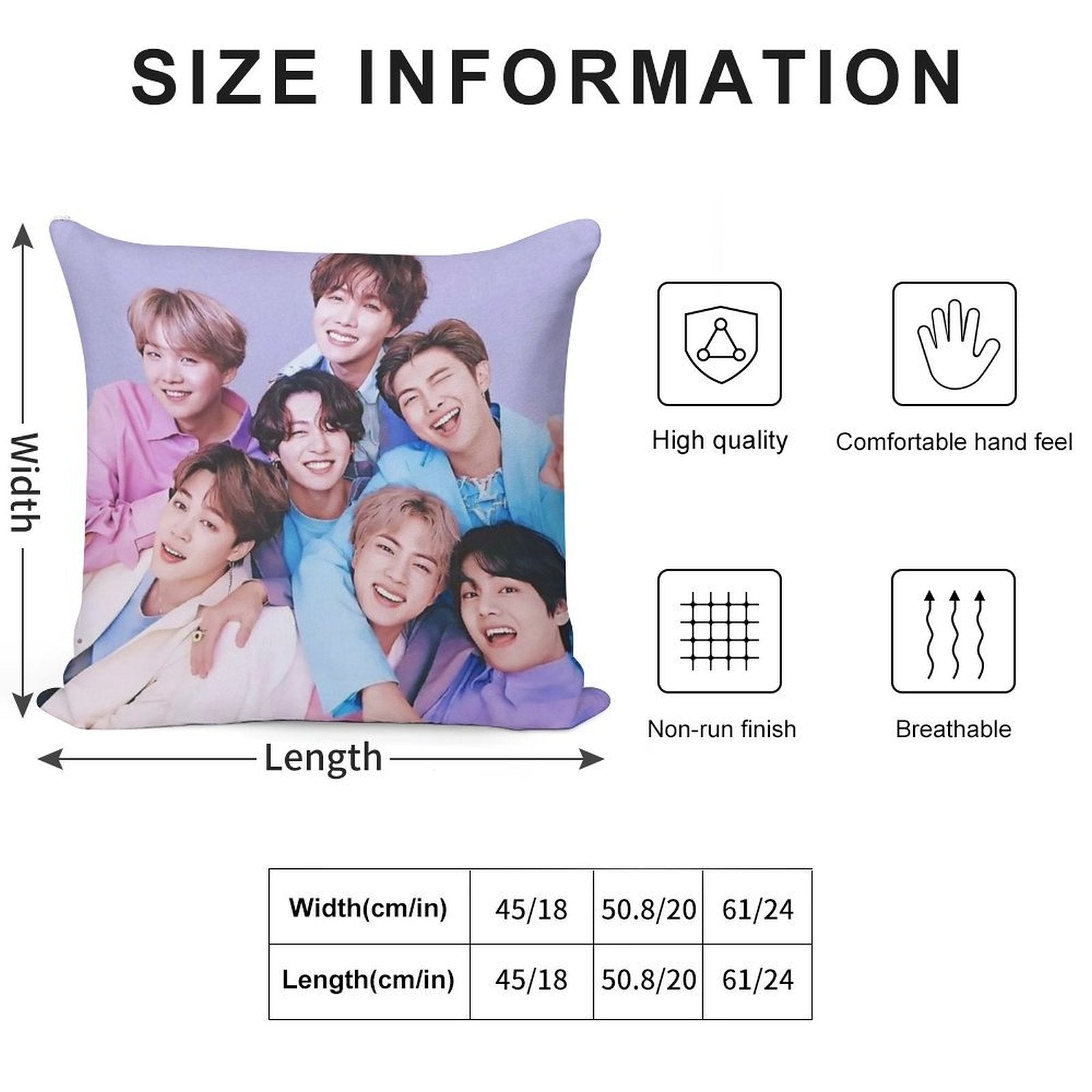 Vintage BTS Soft Ultra-Soft Texture Throw Pillow