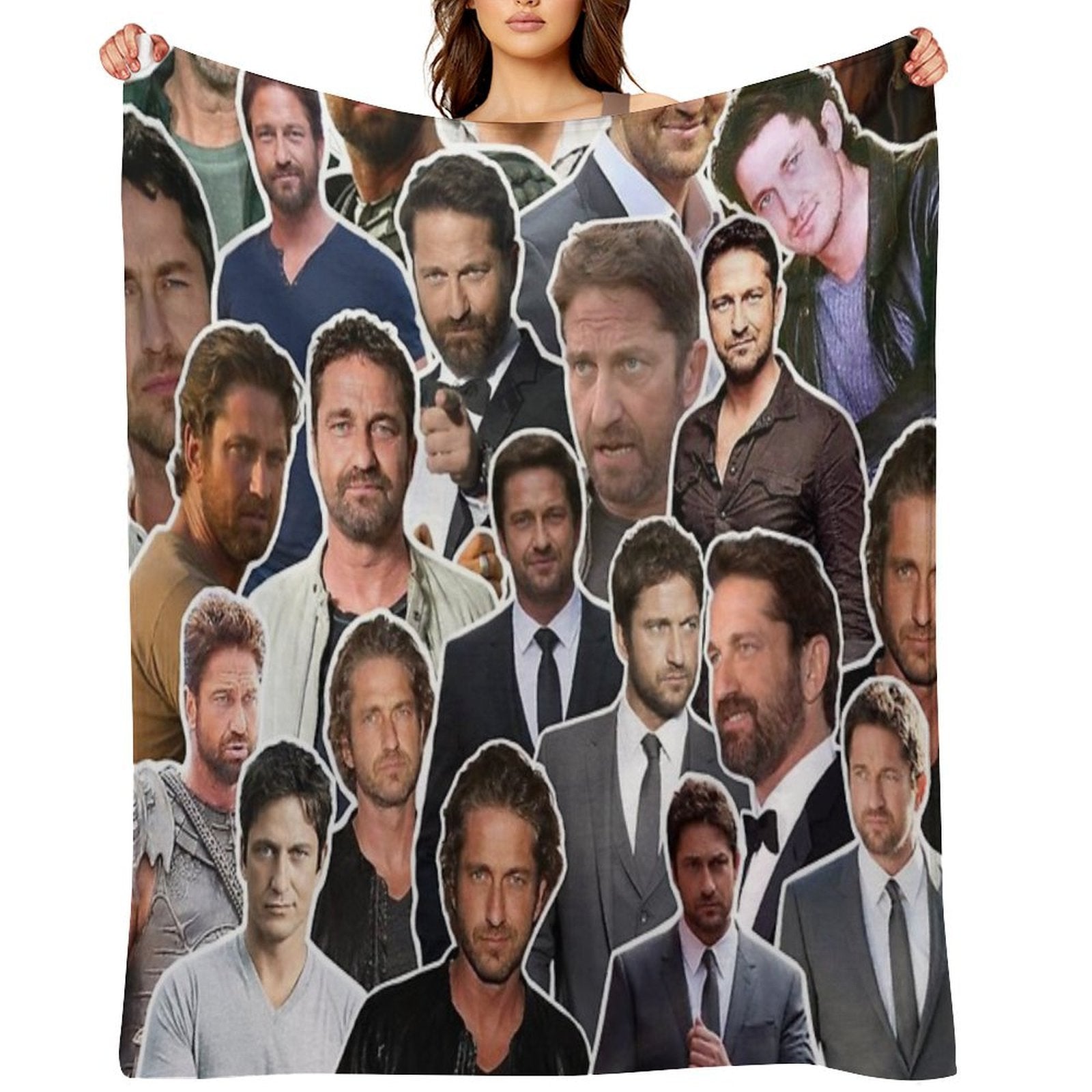 Gerard Butler Photo Collage Lightweight Throw Blanket