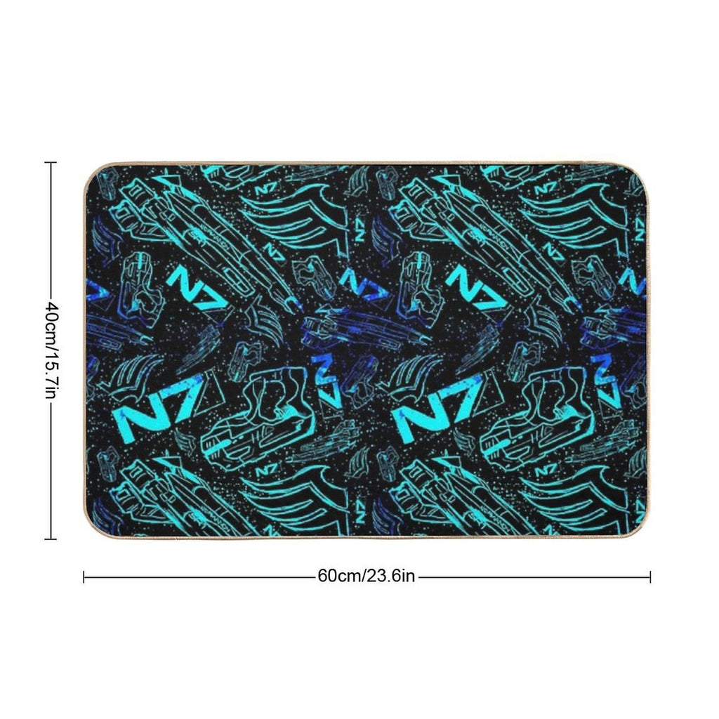 Paragon Shepard Pattern  Effect Mass Gaming Gamer Sci-Fi  Absorbent Bath Mat