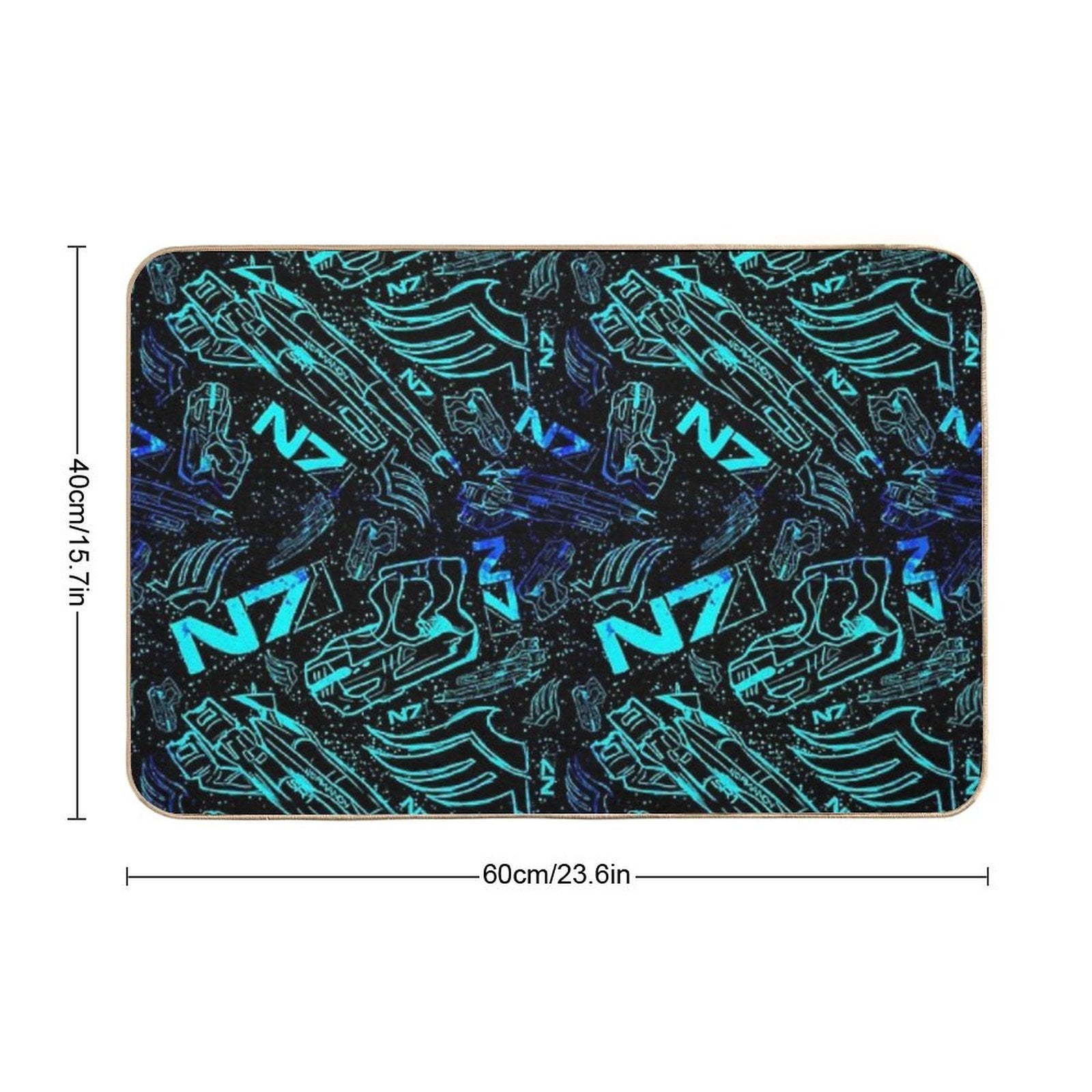 Paragon Shepard Pattern  Effect Mass Gaming Gamer Sci-Fi  Absorbent Bath Mat