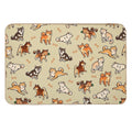 Shibes in Cream  Stain-Proof Bath Mat