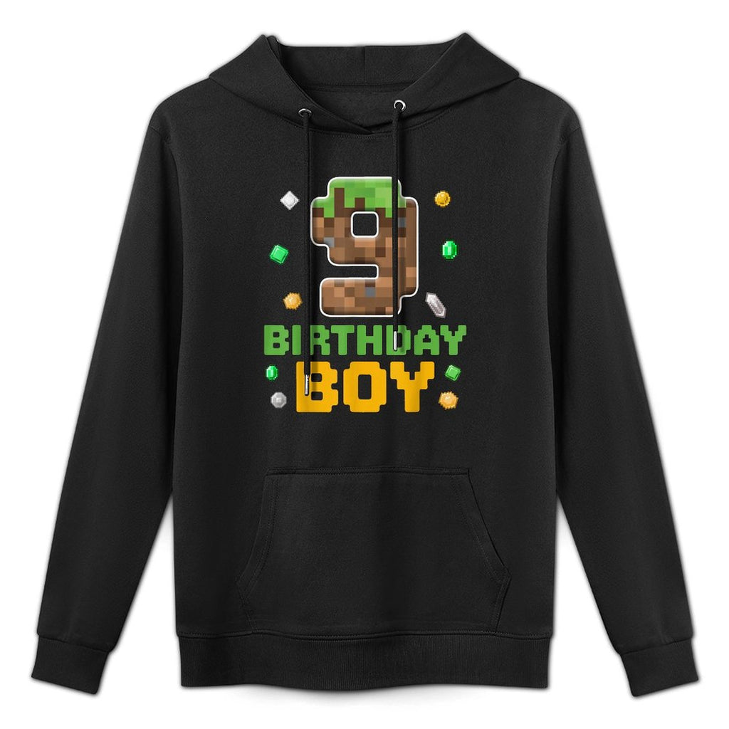 9th Birthday 9 Years Old Video Gamer Pixel Birthday Boys Moisture-Wicking Hoodie