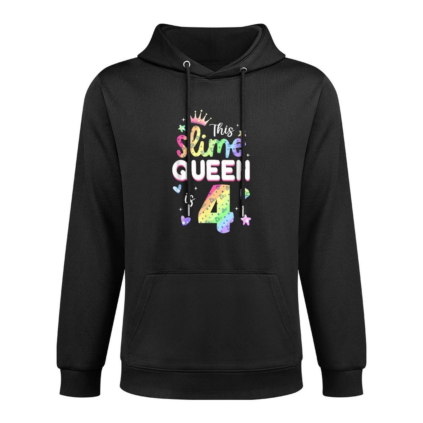 This Slime Queen Is 4 Year Old 4th Birthday For Girls Medium-Weight Fabric Hoodie