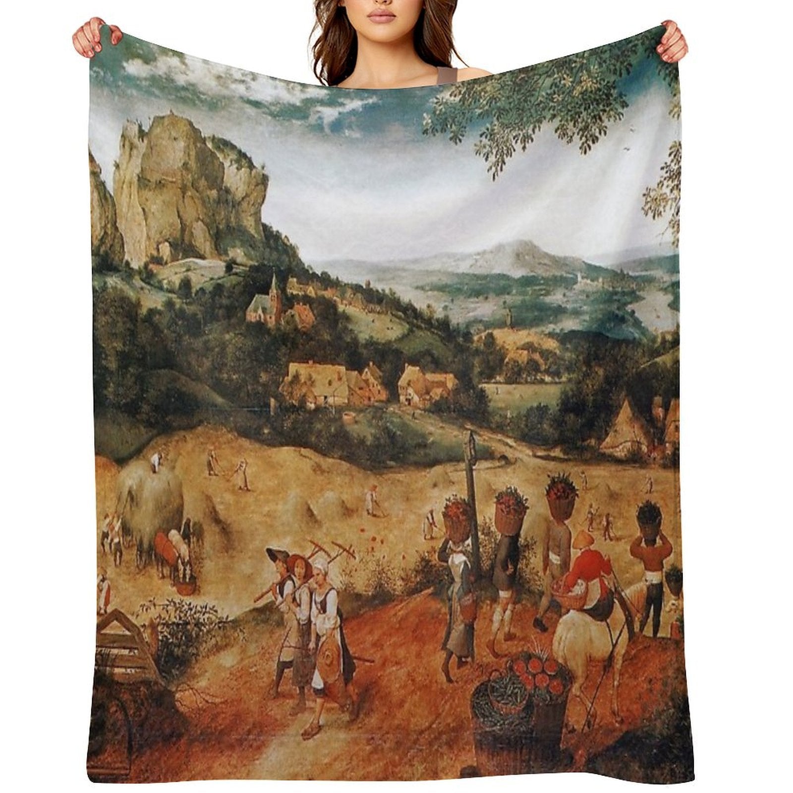 The Hay Harvest - Pieter Bruegel The Elder Machine-washable Throw Blanket