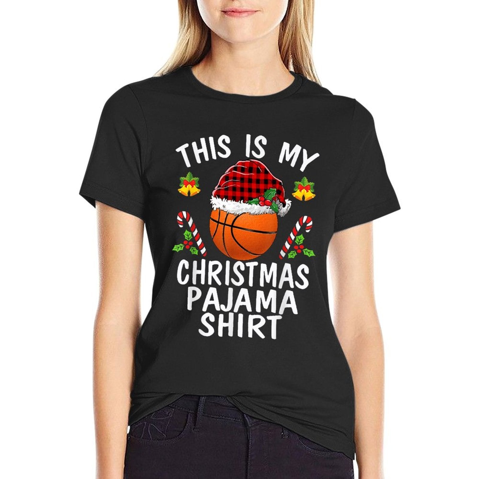 This Is My Christmas Pajama Shirts Basketball Santa Boys Men  Fade-proof Color T-Shirt