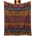 African Tribal Mudcloth Pattern Versatility Throw Blanket
