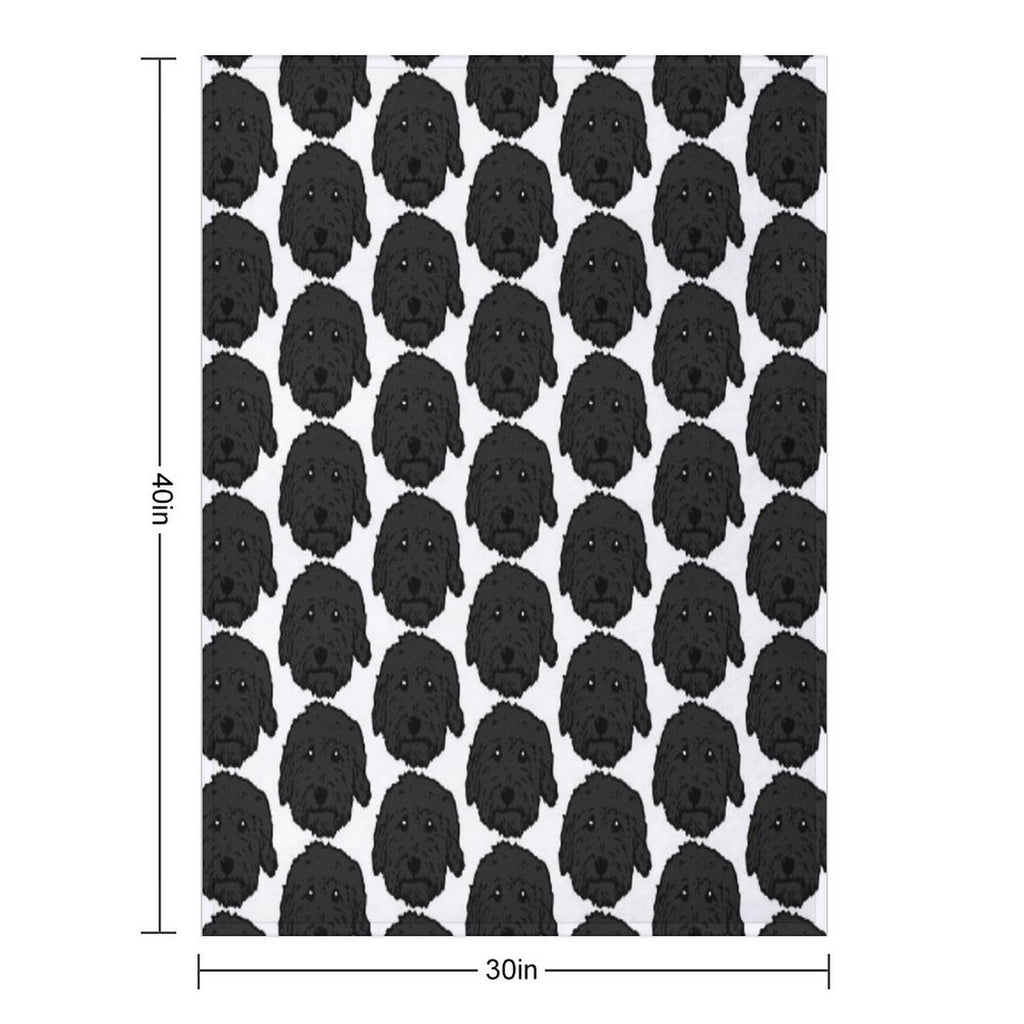 Charcoal Poodle - Dark Gray Goldendoodle! Black Labradoodle! Adorable Doodle Teddy Bear Dog - in Chocolate Brown, Dark Brown Dog All-season Throw Blanket