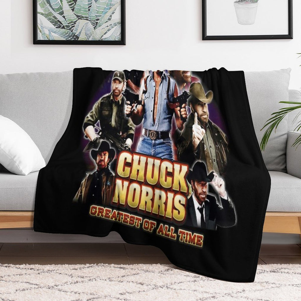 Chuck Norris GOAT Machine-washable Throw Blanket