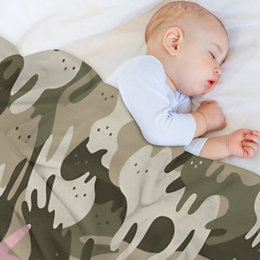 CATmouflage - Light Pink Army Pattern Plush Throw Blanket