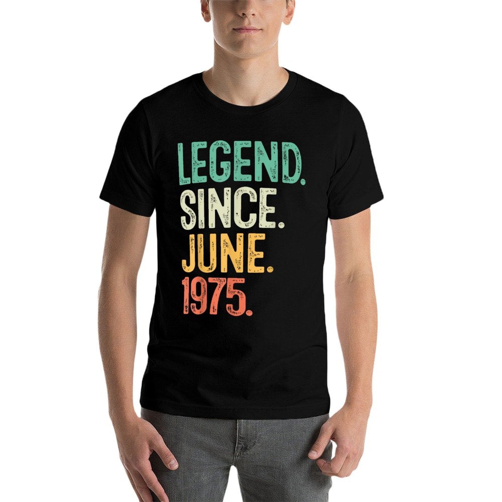 50 Years Old Gifts Legend June 1975 50th Birthday Men Women  Heathered Texture T-Shirt