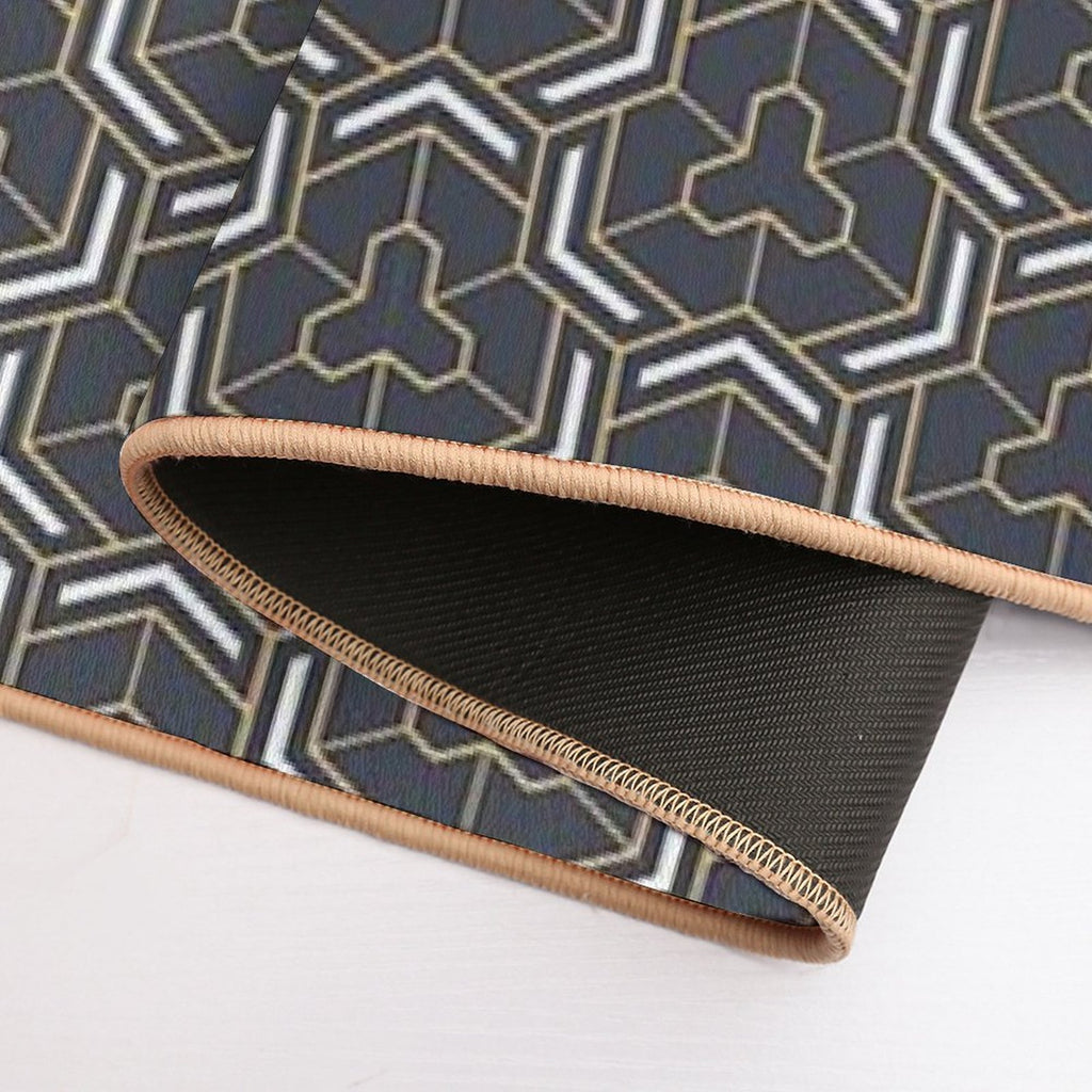 Geometric Color Pattern with Weaving Elements.  Anti-Trip Bath Mat
