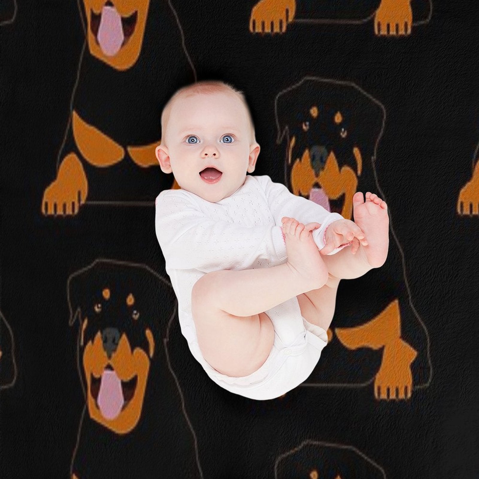Rottie Machine-washable Throw Blanket